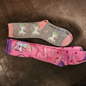 Unicorn Kids Socks Set - Pink and Gray/princesses